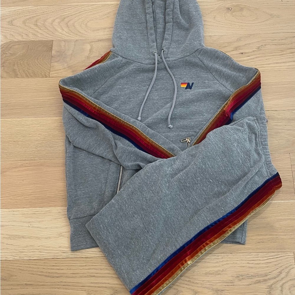Aviator Nation Gray Jumpsuit with Sporty Design